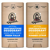 Dr. Squatch natural deodorant 2-pack with Fresh Falls and Summer Citrus scent for all-day freshness.
