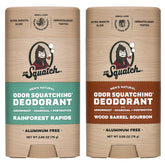 Dr. Squatch Rainforest Rapids deodorant bottle close-up with aluminum-free protection for all-day freshness.