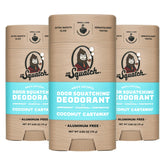 Dr. Squatch Coconut Castaway deodorant applied for all-day freshness after a shower