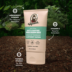 Dr. Squatch natural ingredients arrowroot vitamin E tapioca closeup for skin nourishment.