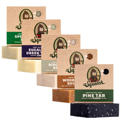 Dr. Squatch Pine Tar bar soap pack delivers rugged scent for a refreshing daily cleanse