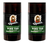 Dr. Squatch Pine Tar deodorant bottle closeup with aluminum-free protection for daily wear.