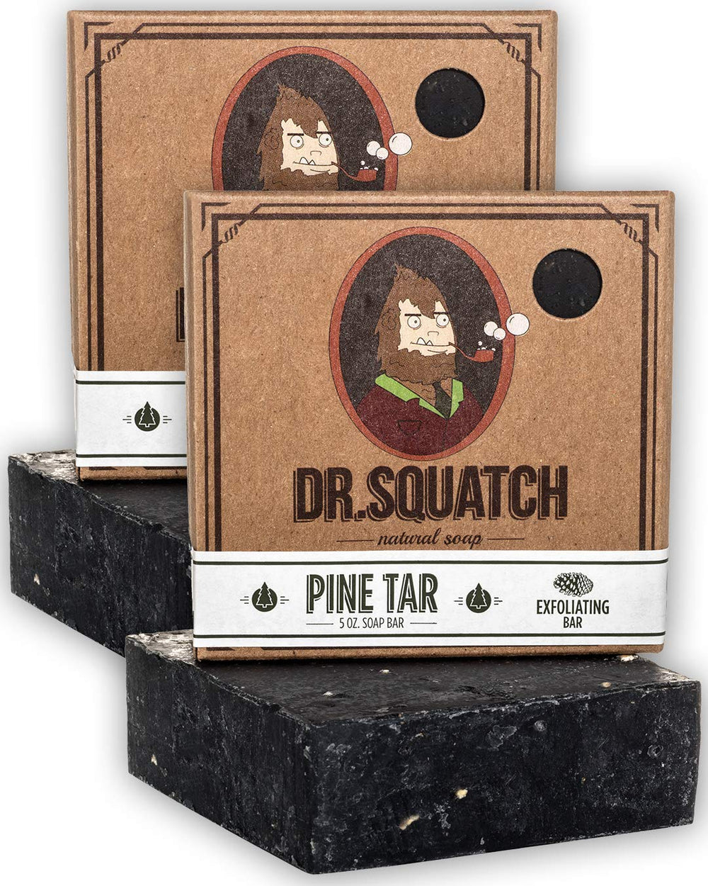 Dr. Squatch Pine Tar Soap bar exterior for rugged exfoliation