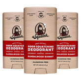 Dr. Squatch Sandalwood Summit deodorant stick close-up for odor control