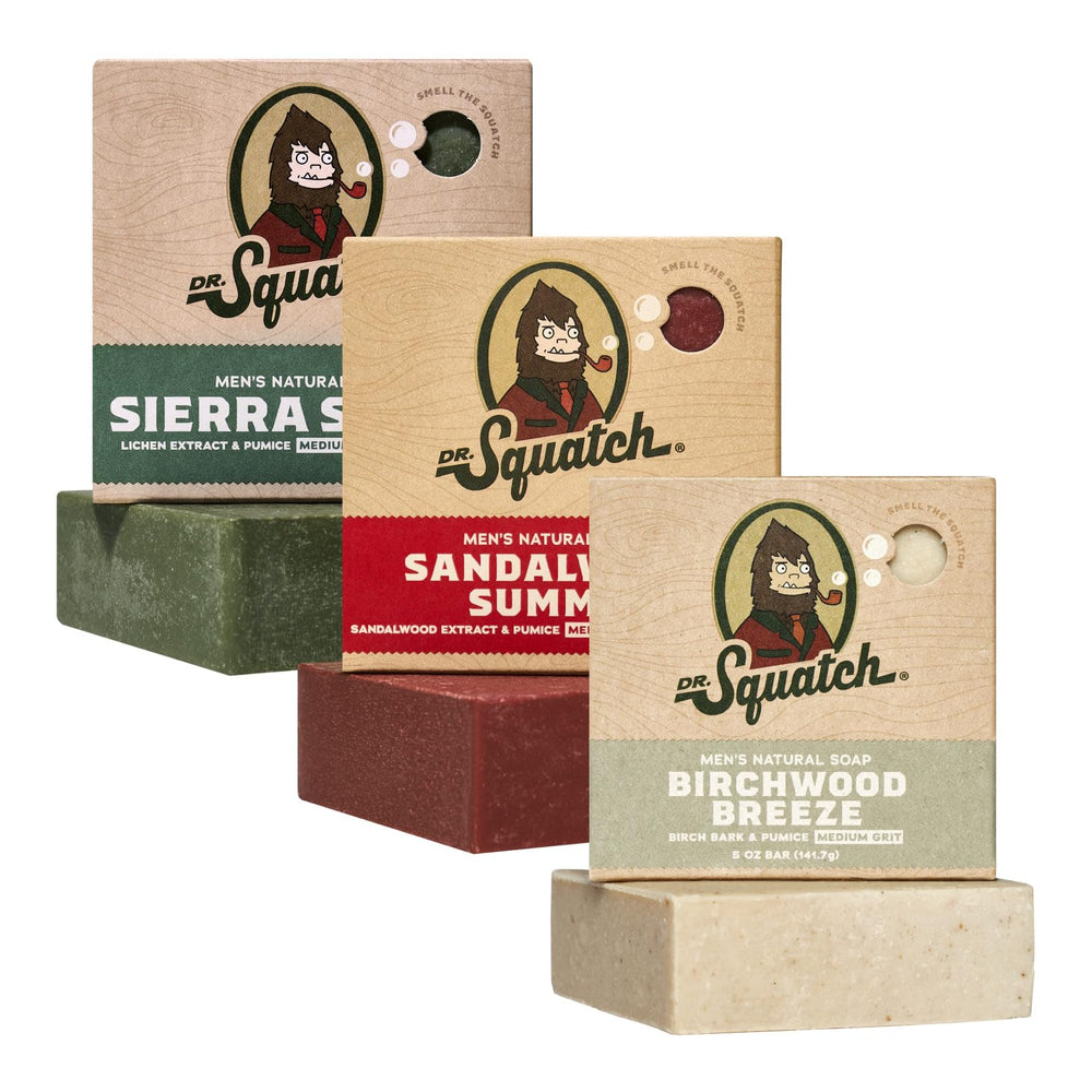 Dr. Squatch Sierra Storm bar soap provides a refreshing morning cleanse