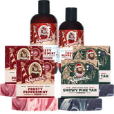Dr. Squatch Snowy Pine Tar Soap bars offer natural cleansing with pine scent.