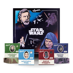 Dr. Squatch Star Wars Episode II bundle box open showing four bars for a premium skincare ritual