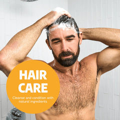 Dr. Squatch Summer Citrus Shampoo lather in hand for invigorating wash