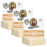 Dr. Squatch Total Moisture Bar Soap close-up showing shea butter for deep hydration.