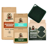 Dr. Squatch Wood Barrel Bourbon bottle with warm aroma for an energizing morning ritual.