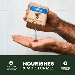 Dr. Squatch Wood Barrel Bourbon lather promotes masculine grooming ritual
