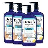 Dr Teal's Body Wash bottle with ginger and clay for an energizing cleanse.