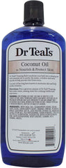 Three 34 oz bottles of Dr Teal's Coconut Oil Foaming Bath highlight Nourish & Protect and Epsom salts.