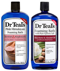 Dr Teal's Foaming Bath Gift Set: Pink Himalayan Salt for mineral replenishment and relaxing bath ritual.