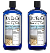 Dr Teal's Ginger & Clay foaming bath bottle front plus ginger aroma for relaxation.