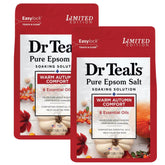 Dr Teal's: Paquetes de dos bolsas de sal Epsom de 3 lb cada una para baño relajante