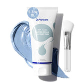 Dr Vincent Deep Cleansing Blue Clay Mask jar close-up showing pore-clearing formula for radiant skin