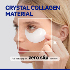 Dr Vincent under-eye patches application demonstrates 360-degree fit for secure wear.