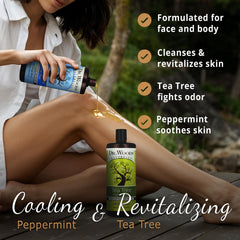 Dr. Woods Castile Soap pour creates rich foam for face, hands, and body.