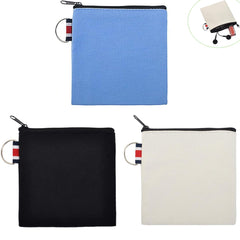 DraCra small canvas pouch, black with ring, ideal for cosmetics on the go.