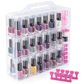 DreamGenius nail polish organizer case front view for quick color selection and dust-free storage