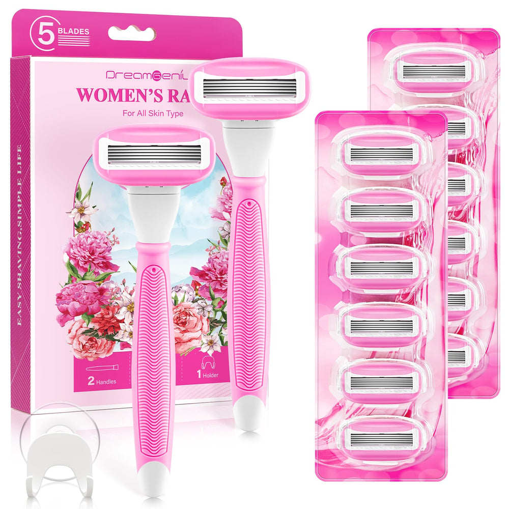DreamGenius razor with two non-slip handles for a secure grip during shaving