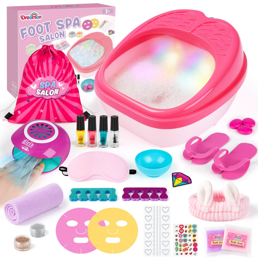 Dreamon kids foot spa rainbow light tub for at home spa sessions