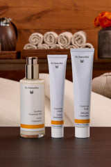 Dr. Hauschka Cleansing Cream texture swatch showing soft lather for cleansing.