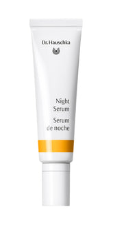 Dr. Hauschka Night Serum bottle—oil-free formula for breathable nightly care.