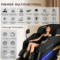 Drhiumi massage chair smart-body-scan demonstrates auto-adjustment for a precise fit.