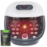 Drizo foot spa heat-control panel showing precise temperature for comfortable soaks
