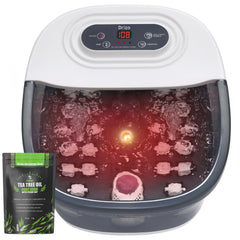 Drizo foot spa heat-control panel showing precise temperature for comfortable soaks