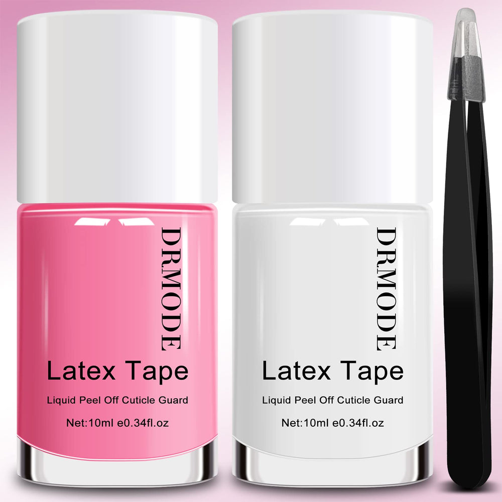 DRMODE Liquid Latex pink bottle shows easy cuticle protection for flawless nail art.
