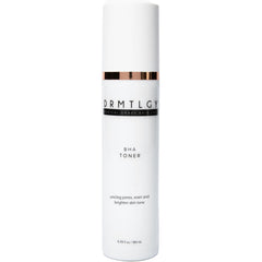 DRMTLGY BHA Clarifying Toner bottle close-up highlighting pore-control promise