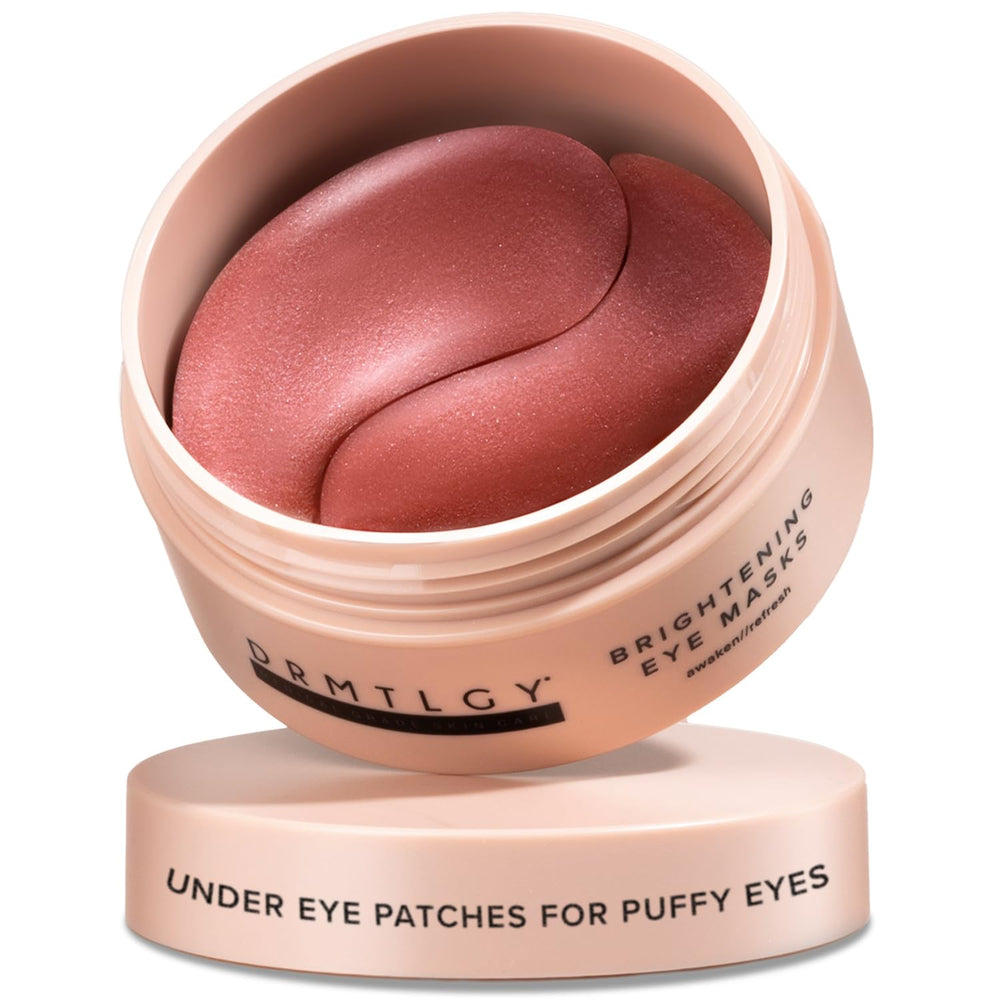 DRMTLGY Brightening Eye Masks packaging signaling quick hydration boost.