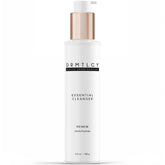 DRMTLGY Essential Facial Cleanser bottle closeup highlighting hydrating daily cleansing