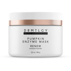 DRMTLGY pumpkin-enzyme mask jar closeup for a soothing at-home spa experience.