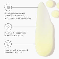 DRMTLGY retinol serum ingredient panel featuring vitamins