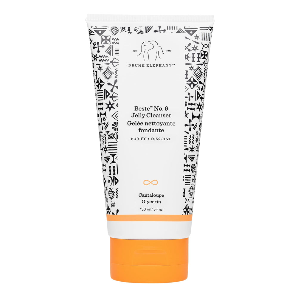Drunk Elephant Beste No. 9 Jelly Cleanser bottle for makeup removal and oil control.