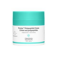Drunk Elephant Protini Polypeptide Cream jar close-up highlights peptide-powered hydration.