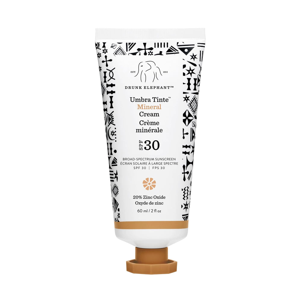 Drunk Elephant Umbra Tinte mineral cream bottle for daily mineral sun protection in a clean finish.