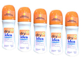 Dry Idea Fresh Linen roll-on bottle offers long-lasting freshness in a compact design.