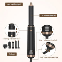 Dryhsip 5-in-1 hair styler curling attachment in use for waves.