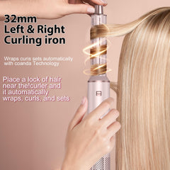 Dryhsip 5 in 1 hair styler pink control dial close-up for versatile heat