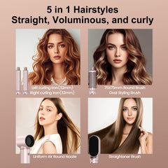 Dryhsip 5 in 1 hair styler pink in use drying and styling