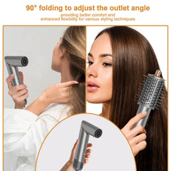 Dryhsip Foldable Hair Dryer Brush enables compact storage and travel-ready styling.