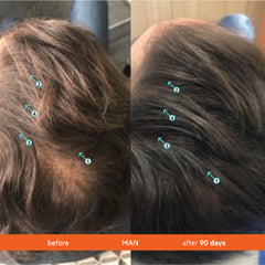 DS Laboratories Revita Shampoo pour closeup illustrating foamy scalp cleanse.