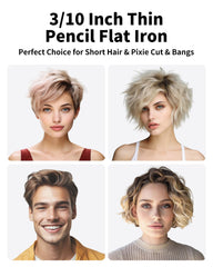 DSHOW mini flat iron with temperature range 320-430F for versatile hair types.