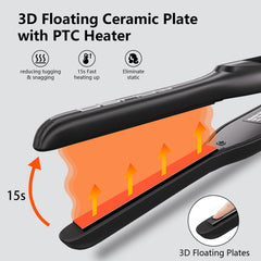 DSHOW Tourmaline ceramic plates close-up showing smooth, frizz-free finish.