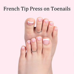 Dsixnails pink toe nail tips 12 sizes guide demonstrates custom fit and easy application